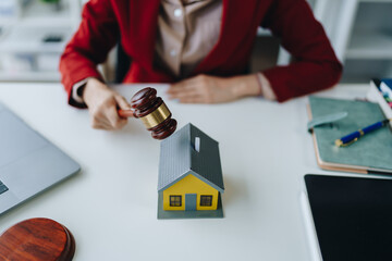 Law, Consultation, Agreement, Contract, Concept Attorney or Lawyer is sitting and accepting...