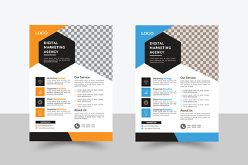 Corporate creative colorful business flyer template design set, modern business flyer template, abstract business flyer and creative design, editable vector template design, Multipurpose Flyer Layout 