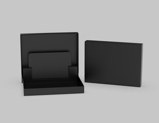 Cardboard gift card holder box for branding presentation and mock up template,  3d illustration.