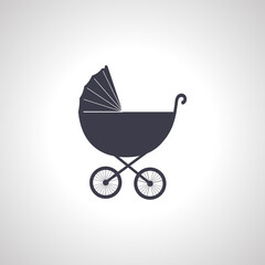 Fototapeta na wymiar Baby Pram Carriage icon. stroller baby icon.