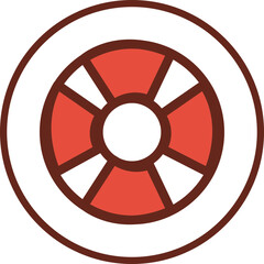 Obraz premium lifebuoy flat icon in circle.