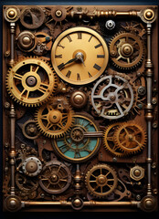 old clock mechanism - obrazy, fototapety, plakaty