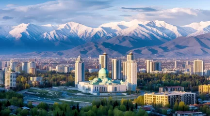Fototapeten Panoramic view of Almaty city, Kazakhstan © Artemiy