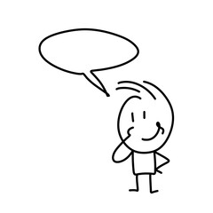 Stick figures. People Group Chat Bubble Communication. Cartoon style.