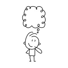 Stick figures. People Group Chat Bubble Communication. Cartoon style.