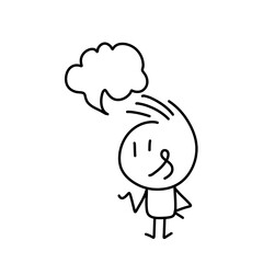 Stick figures. People Group Chat Bubble Communication. Cartoon style.