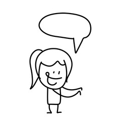 Stick figures. People Group Chat Bubble Communication. Cartoon style.