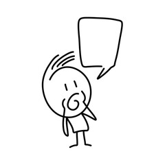 Stick figures. People Group Chat Bubble Communication. Cartoon style.