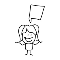 Stick figures. People Group Chat Bubble Communication. Cartoon style.