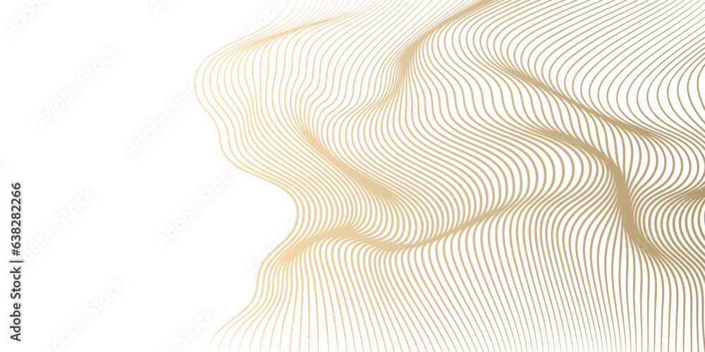 Aufkleber Vector abstract line art wavy flowing dynamic gold isolated on transparent background in concept luxury, wave, wind, ocean