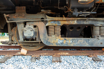 Fototapeta na wymiar An old train on a disused tracks