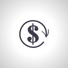 payment icon. dollar sign with round arrow icon