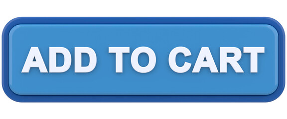 Add to cart button. 3D illustration.