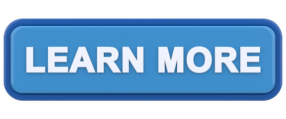 Learn more button. 3D illustration.