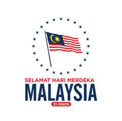 Selamat Hari Merdeka Malaysia. Independence Day of Malaysia. August 31). Vector Illustration and Logo.