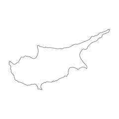 cyprus island map icon vector