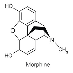 Fototapeta premium Formula of chemical structure of Modafinil, Cocaine, Morphine, Heroin.
