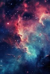 Fototapeta premium Nebulae with colorful clouds and shining star. created by generative AI technology. created by generative AI technology.