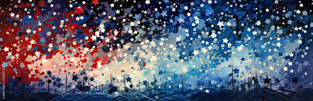 Wall mural abstract american flag background banner for design. created by generative ai technology.