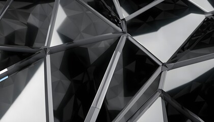 Obraz premium modern black low poly background texture Generative AI