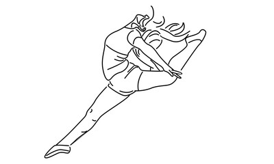line art of woman ballet dancer