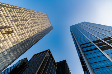 Fototapeta na wymiar skyscraper modern building architecture in metropolis city downtown