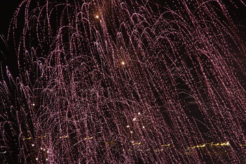 Fireworks exhibition in a summer night