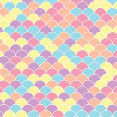 Circle of pattern seamless background, fish scales, Pastel Color background, bright colors pattern. Vector Illustration background, pastel seamless pattern. © phichet