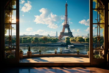 Fototapete Paris beautiful romantic view of paris eiffel tower