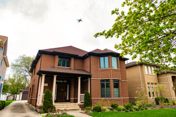 suburban neighborhood. cottage house in american neighborhood. suburban house property. real estate. architectural house in suburban america. house apartment in suburb. Suburban lifestyle