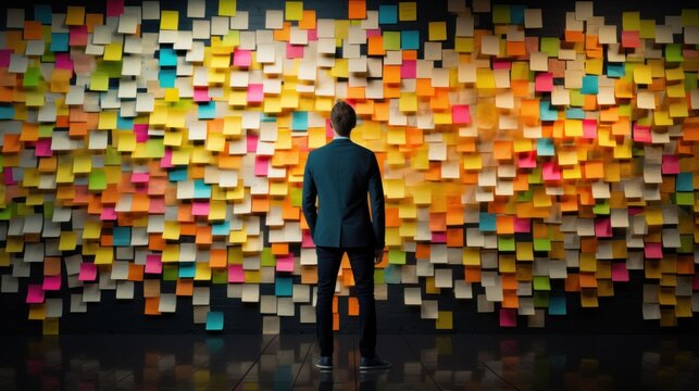 Creative people, thinking and meeting for schedule planning, brainstorming or team strategy at the office.