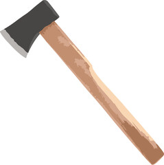 Black axe with brown handle