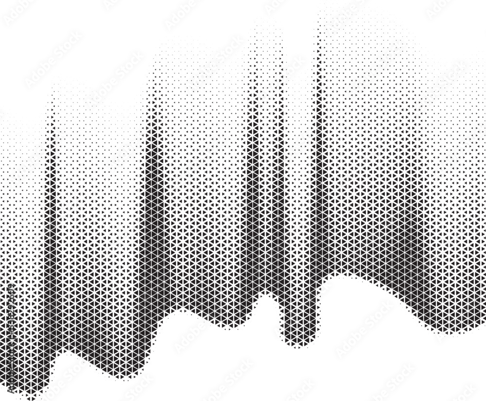 Poster Halftone abstract background. Wavy triangular texture. Vector illustration.