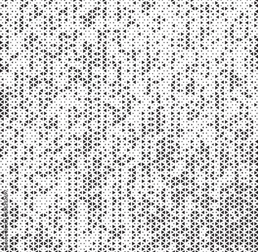Leinwandbilder Abstract triangle halftone background. Triangle halftone background seamless vector. Triangle shapes vector abstract geometric technology retro wave Sci-Fi texture isolated on white background.