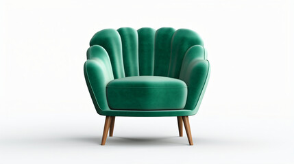 Green velvet modern chair