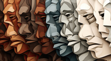 An abstract of people’s faces. Diversity concept.