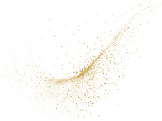 Gold glitter. Golden sparkle confetti. Shiny glittering dust. - 638294604