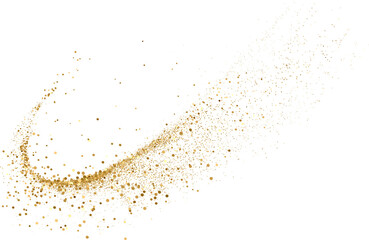 Gold glitter. Golden sparkle confetti. Shiny glittering dust. - 638294612