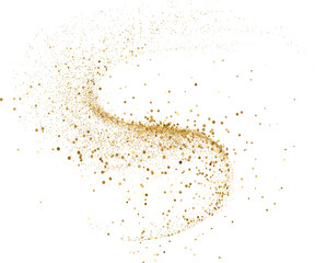 Gold glitter. Golden sparkle confetti. Shiny glittering dust.
- 638294613