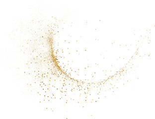 Gold glitter. Golden sparkle confetti. Shiny glittering dust.
