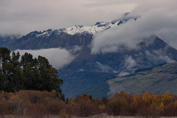 mountains in the snow