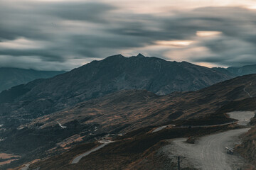 mountains in the morning