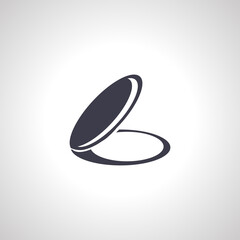 powder with mirror icon. cosmetology and beauty icon. powder icon.