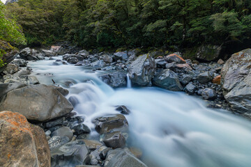 waterfall in the mountains