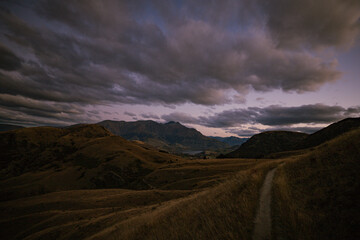 clouds over mountains