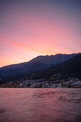 sunset over the lake