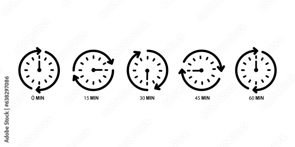 Aufkleber 0 to 60 minutes arrow timer in clock wise direction