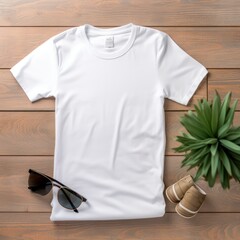 White polo shirt mockup with a background top view 