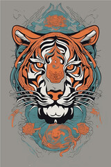 tiger head vector