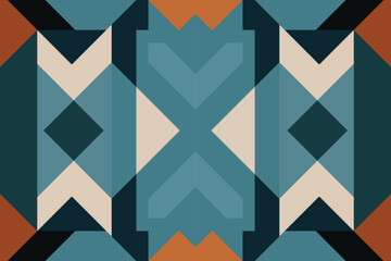 Modern geometric shapes patterns, seamless vector illustration. Pattern designs with modern geometric shapes can be printed as a background image or used for rugs, carpets, or textile fabric.